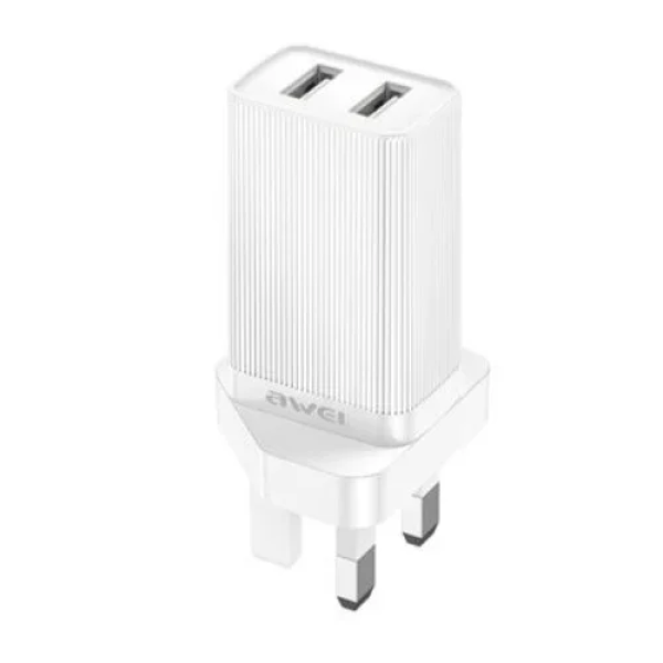 Αντάπτορας Φόρτισης Fast Charging Dual USB-A 10W Λευκός Awei C15-UK