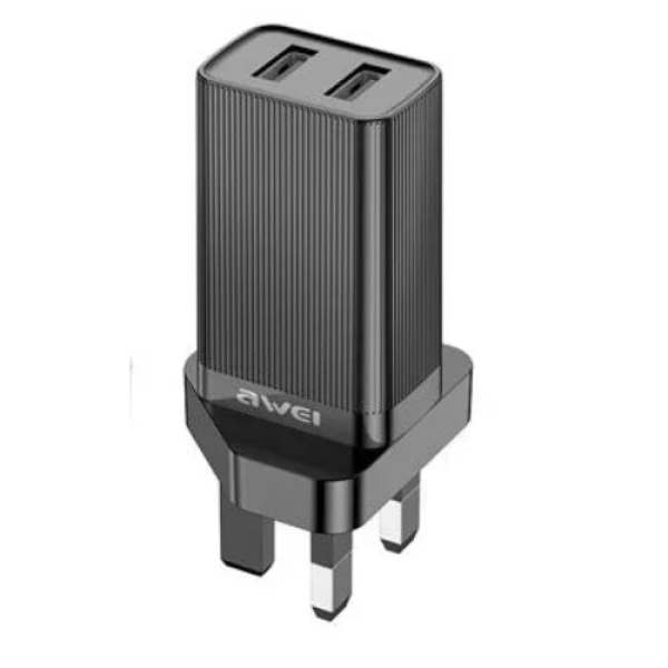 Αντάπτορας Φόρτισης Fast Charging Dual USB-A 10W Μαύρος Awei C15-UK
