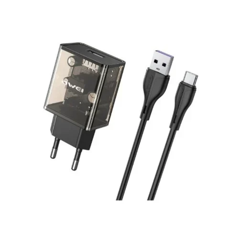 Αντάπτορας φόρτισης με καλώδιο TypeC Fast Charge 2.4A Awei C9T