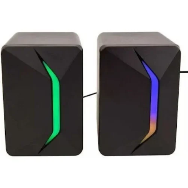 Arrango ASM76665 Ηχεία Υπολογιστή 2.0 με RGB Φωτισμό και Ισχύ 6W