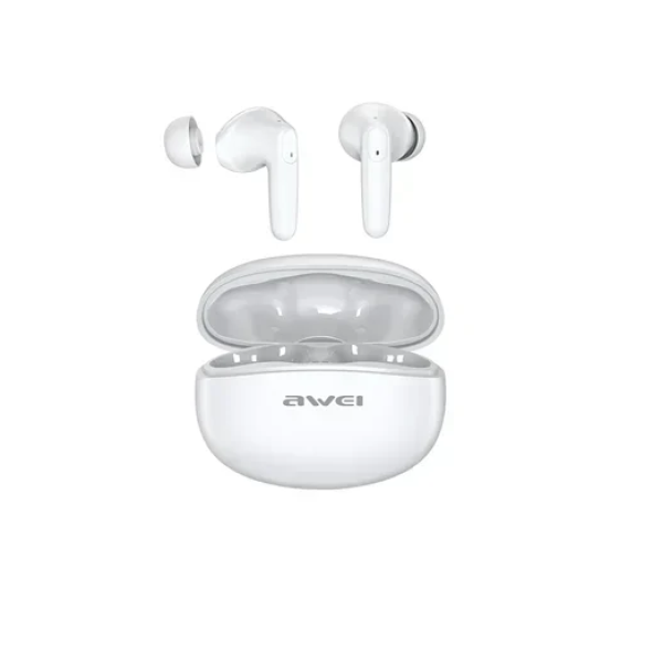 Ασύρματα ακουστικά Bluetooth με θήκη φόρτισης Awei T90 ENC - λευκά