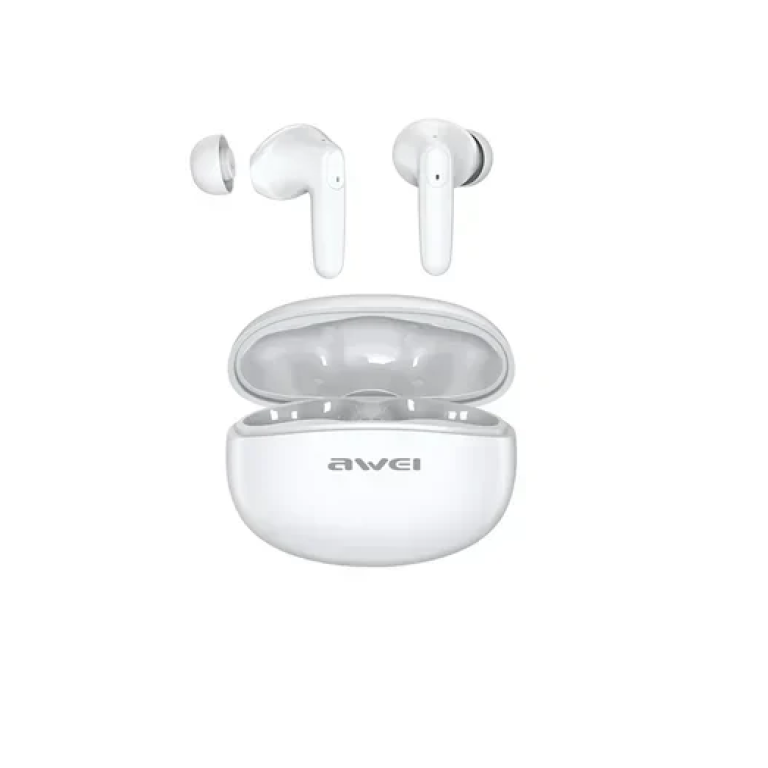 Ασύρματα ακουστικά Bluetooth με θήκη φόρτισης Awei T90 ENC - λευκά