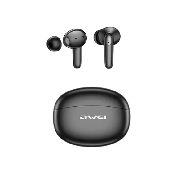 Ασύρματα ακουστικά Bluetooth με θήκη φόρτισης Awei T90 ENC - μαύρα