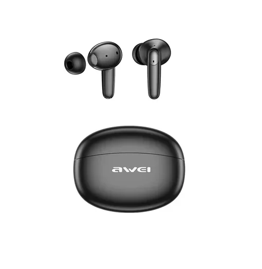 Ασύρματα Ακουστικά Bluetooth Με Θήκη Φόρτισης Awei T90 Enc - Μαύρα