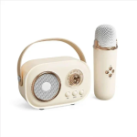 Ασύρματο Ηχείο Karaoke Bluetooth με μικρόφωνο και υποδοχή κάρτας microsd C20 Μπεζ