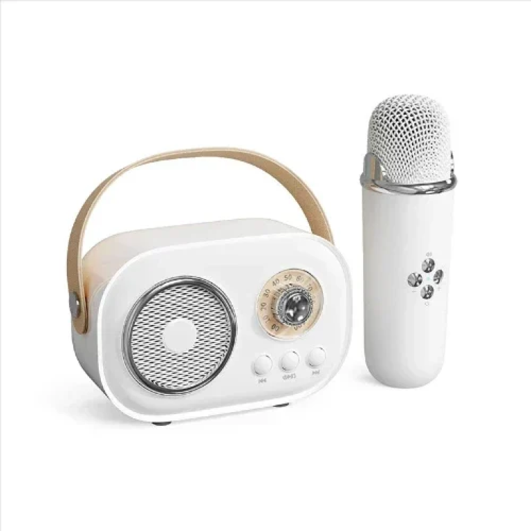 Ασύρματο Ηχείο Karaoke Bluetooth με μικρόφωνο και υποδοχή κάρτας microsd C20 Λευκό