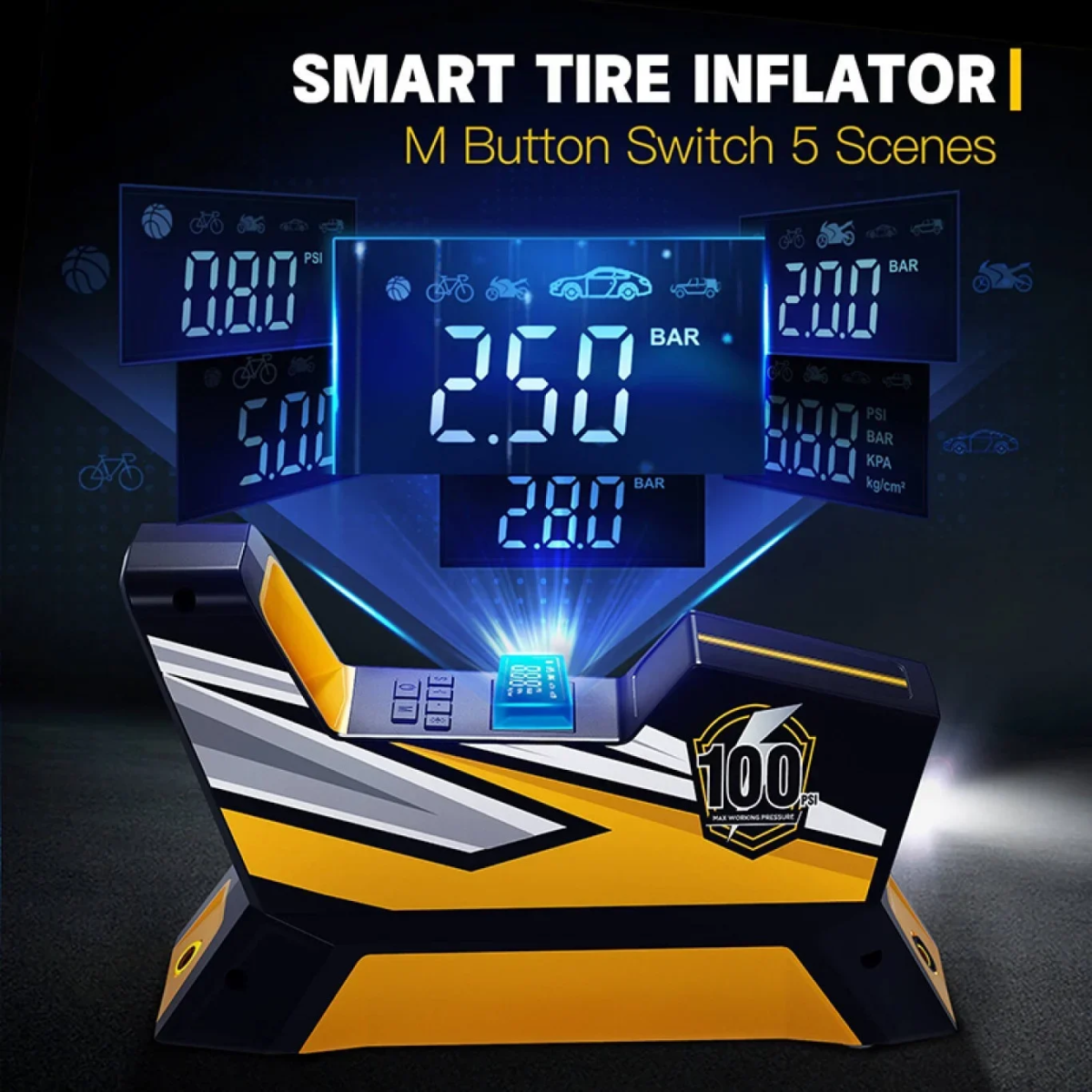 Carsun Τρόμπα Αυτοκινήτου C1809 150PSI με Καλώδιο Αναπτήρα 12V
