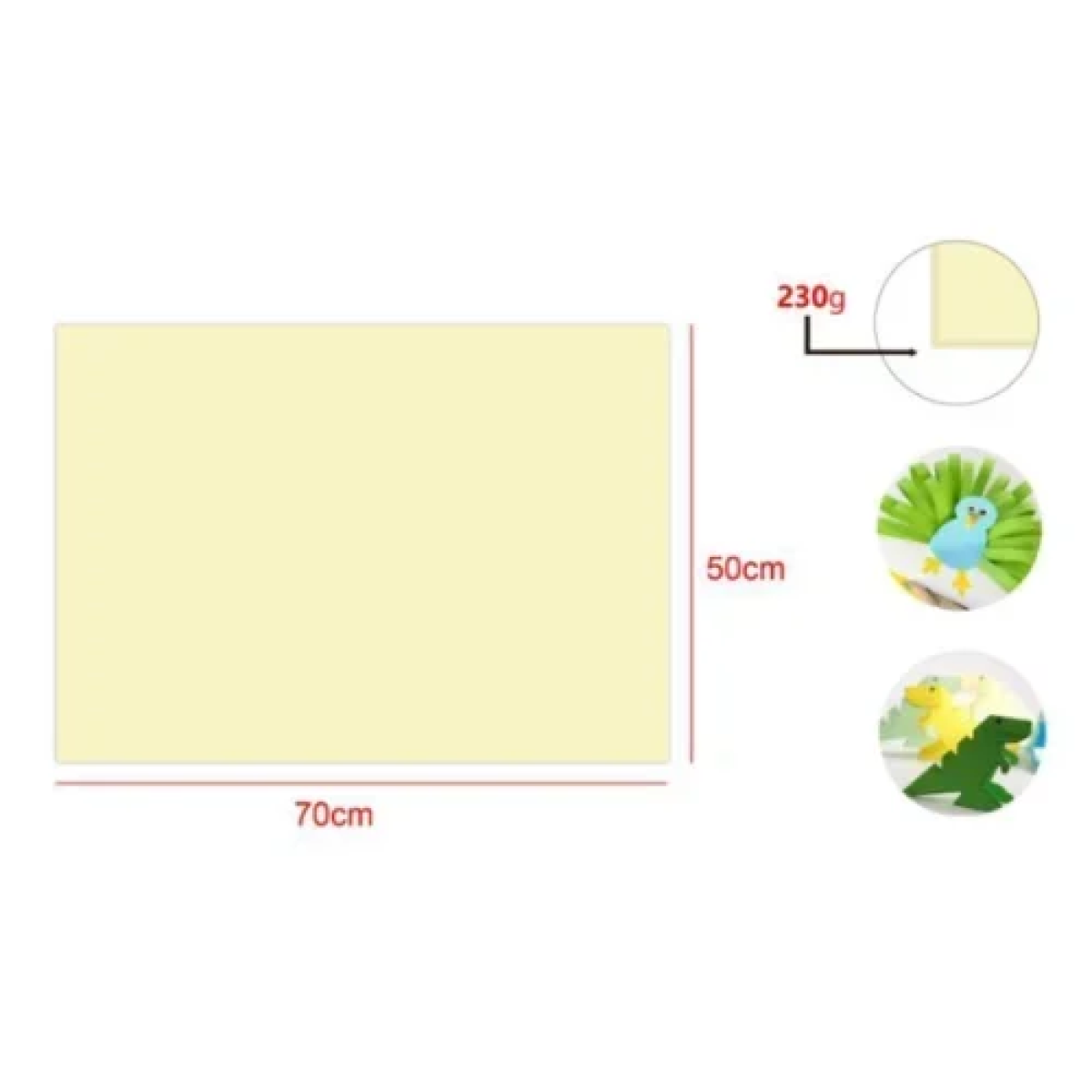 Χαρτόνι Χειροτεχνίας 50x70cm 230gr 25φ. MU072-2 Κίτρινο Macaron