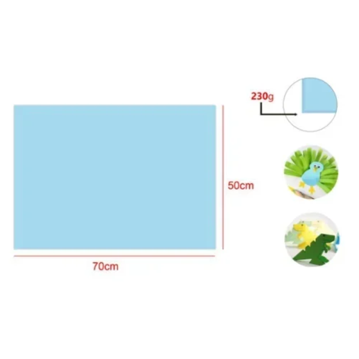 Χαρτόνι Χειροτεχνίας 50x70cm 230gr 25φ. MU072-3 Γαλάζιο