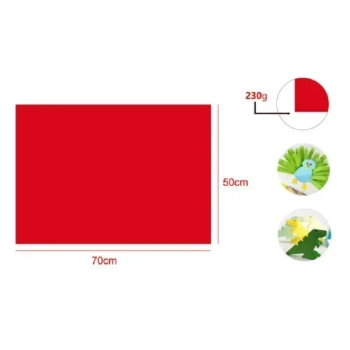 Χαρτόνι Χειροτεχνίας 50x70cm 230gr 50φ. MU072-22 Κόκκινο έντονο