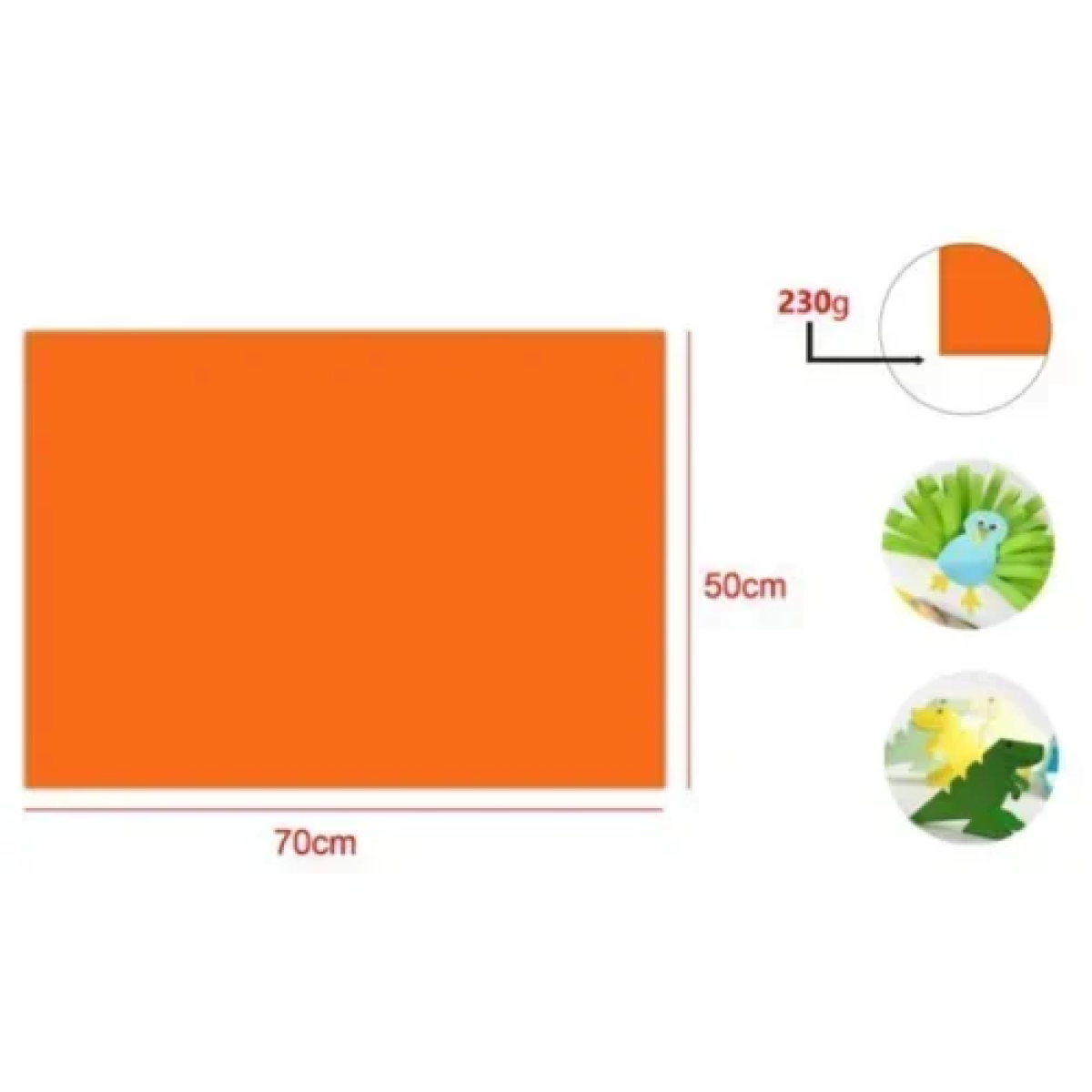 Χαρτόνι Χειροτεχνίας 50x70cm 230gr 50φ. MU072-22 Πορτοκαλί
