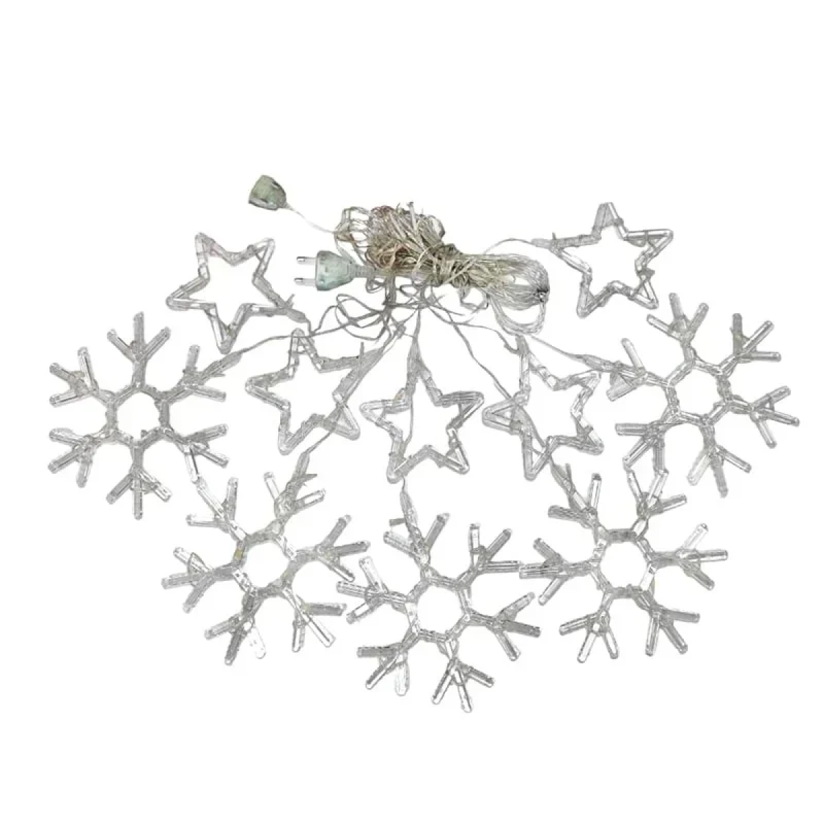 Χριστουγεννιάτικα Λαμπάκια Κουρτίνα Αστέρια Χιονονιφάδες RGB 3m