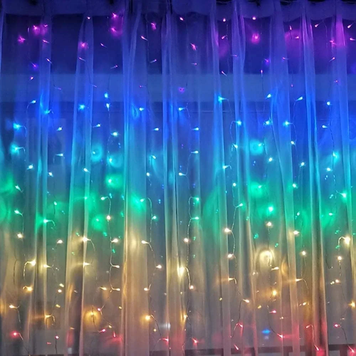 Χριστουγεννιάτικη Κουρτίνα Λαμπάκια 120LED 3m x 1m Πολύχρωμο RGB 18779-25