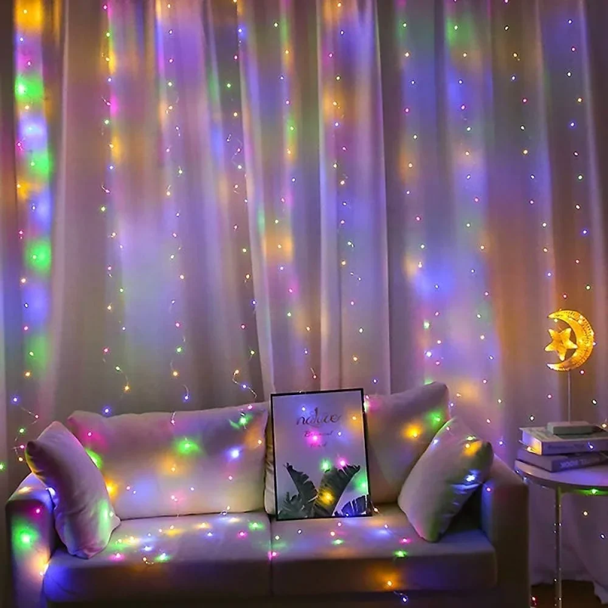 Χριστουγεννιάτικη Κουρτίνα Λαμπάκια 120LED 3m x 1m Πολύχρωμο RGB 18779-25