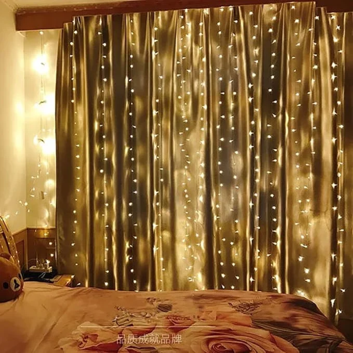Χριστουγεννιάτικη Κουρτίνα Λαμπάκια 120LED 3m x 1m Θερμό Λευκό 18779-20