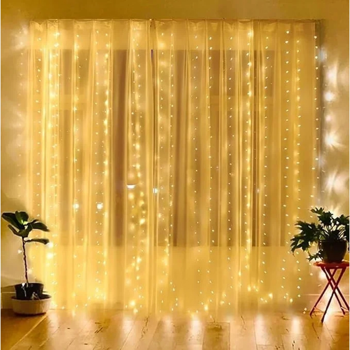 Χριστουγεννιάτικη Κουρτίνα Λαμπάκια 120LED 3m x 1m Θερμό Λευκό 18779-20