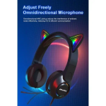 Ενσύρματα Ακουστικά με Μικρόφωνο Cat Headphones Awei GM-9 Μαύρα