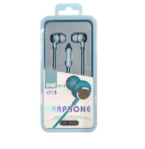 Ενσύρματα ακουστικά με βύσμα 3.5mm SNK-K16 γαλάζιο