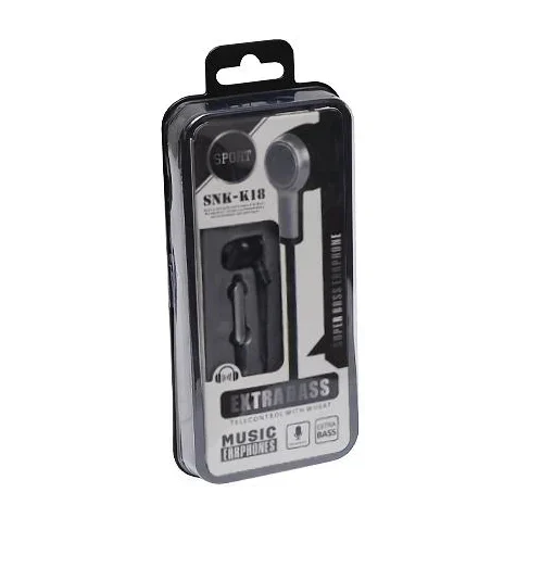 Ενσύρματα ακουστικά με βύσμα 3.5mm SNK-K18 μαύρο