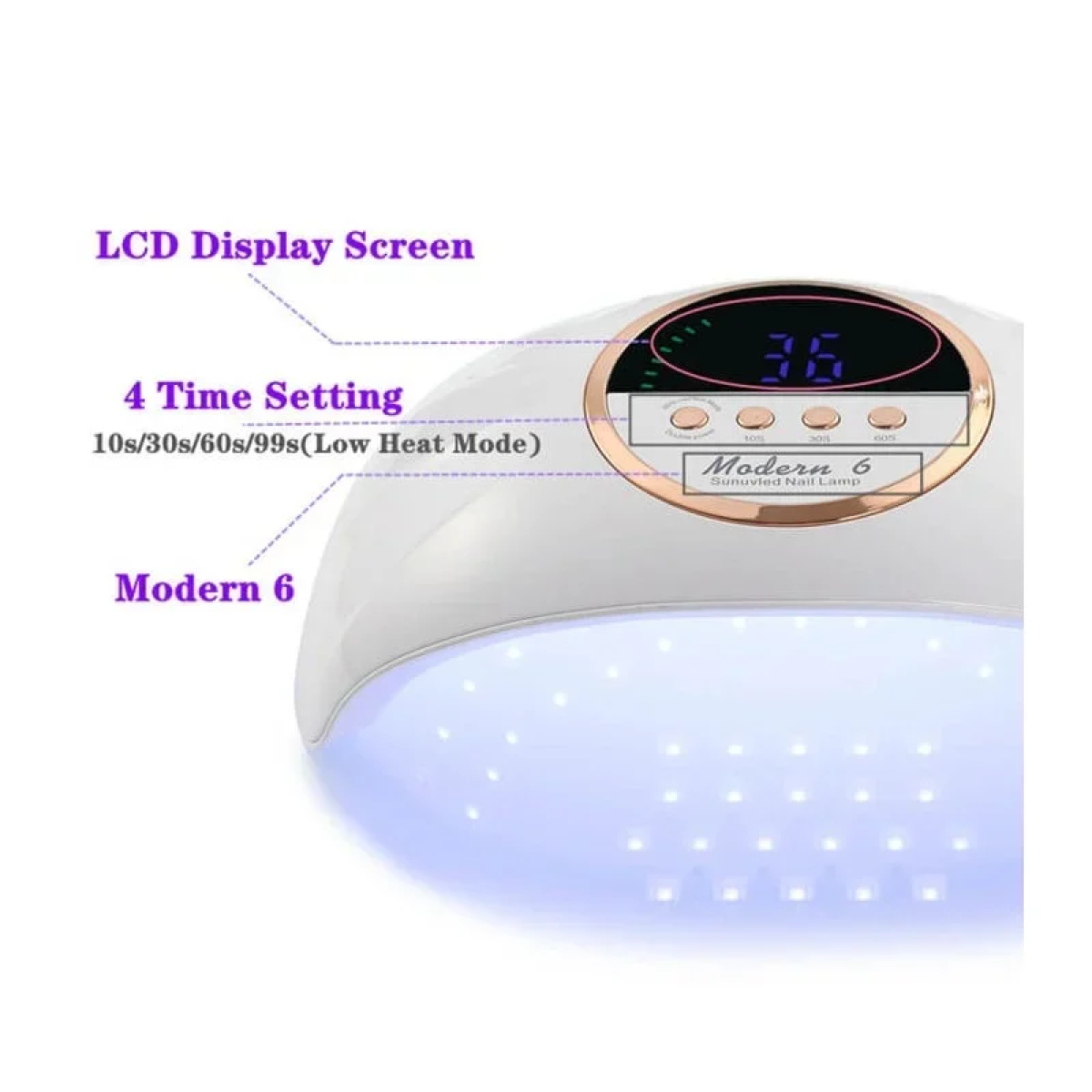 Επαγγελματικό Φουρνάκι Νυχιών UV/LED 150W Λευκό Modern 6
