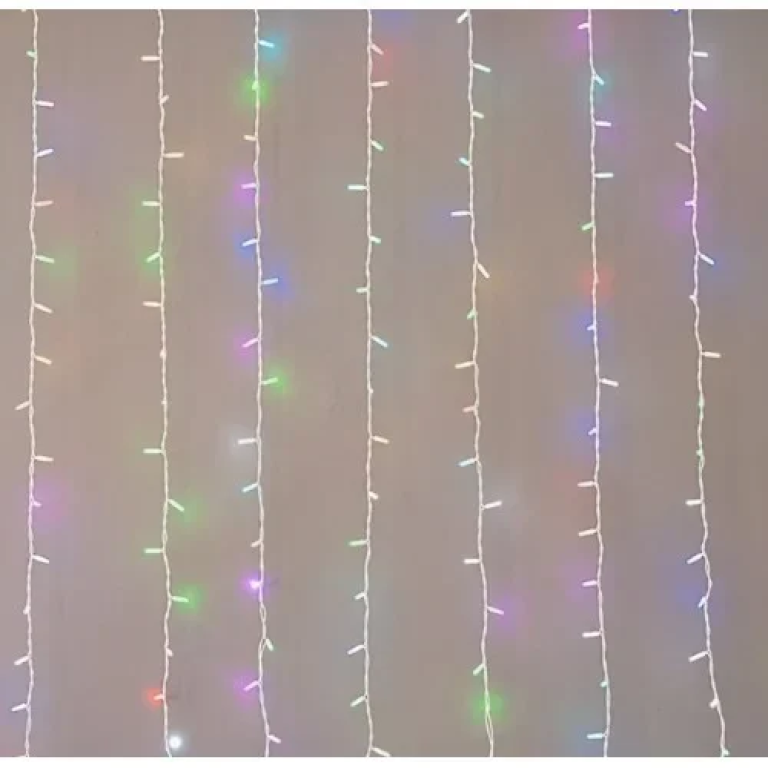 Επεκτεινόμενη Κουρτίνα με Λαμπάκια LED 3μ x 80εκ RGB 17271-46