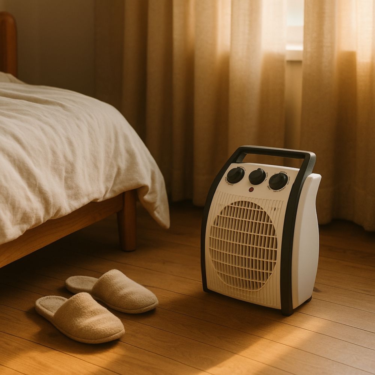 Επιδαπέδιο Φορητό Αερόθερμο 2000W με Θερμοστάτη, 3 Επίπεδα Θερμότητας & Χρονοδιακόπτη
