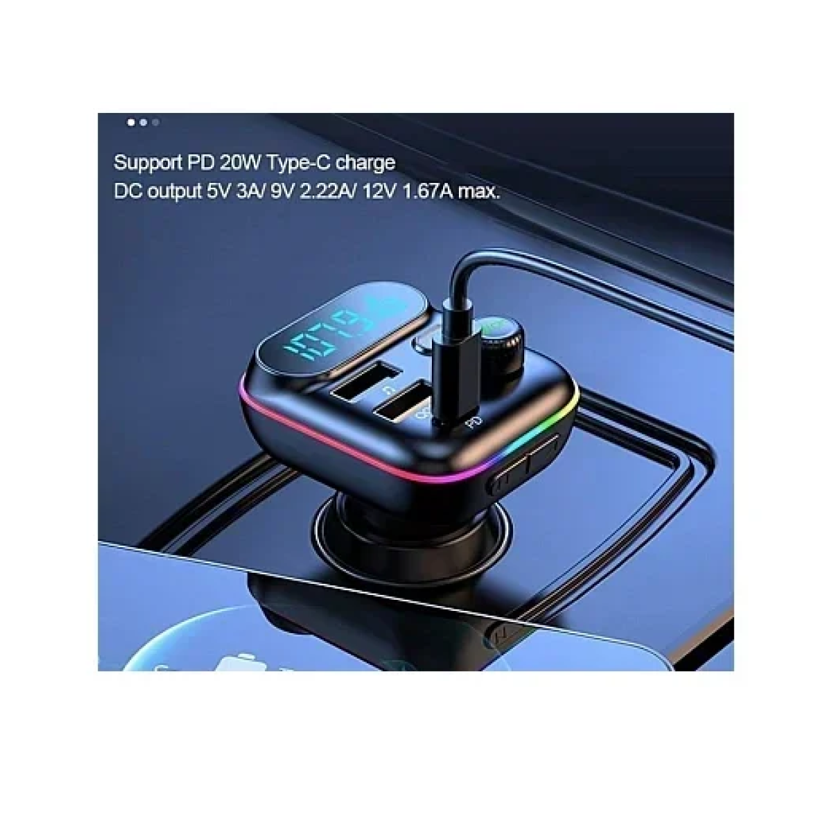 FM Transmitter και φορτιστής αυτοκινήτου Car MP3 Player Q-C78 Andowl μαύρο - Image 6