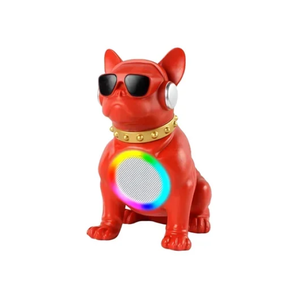 Φορητό ασύρματο ηχείο Bluetooth με φωτισμό RGB σε σχήμα Bulldog CH-M58 κόκκινο