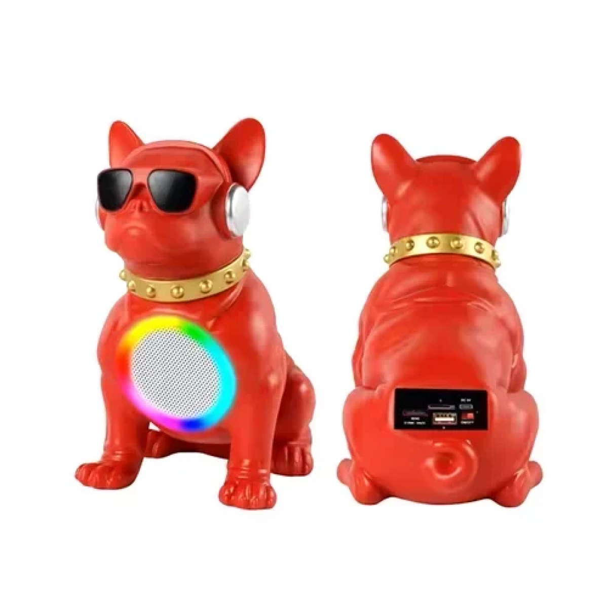 Φορητό ασύρματο ηχείο Bluetooth με φωτισμό RGB σε σχήμα Bulldog CH-M58 μαύρο - Image 2