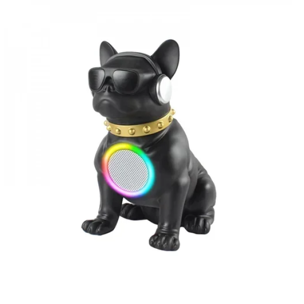 Φορητό ασύρματο ηχείο Bluetooth με φωτισμό RGB σε σχήμα Bulldog CH-M58 μαύρο