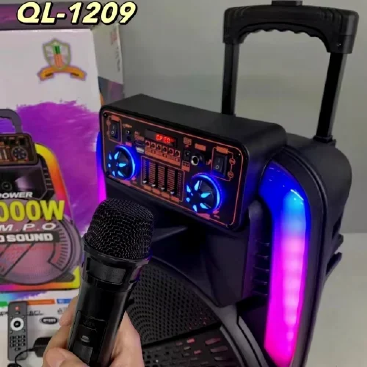 Φορητό Hχείο Bluetooth 12'' με LED RGB Φωτισμό 20000W QL-1209