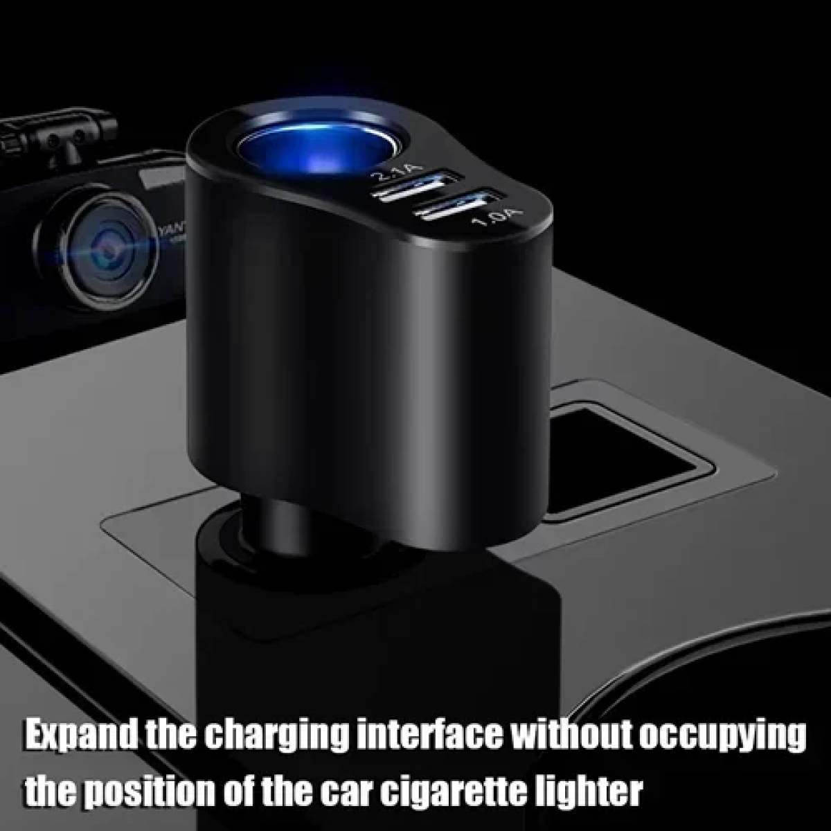 Φορτιστής αναπτήρα αυτοκινήτου με 2 θύρες 2.1A & 1.0A - μαύρο - Image 5