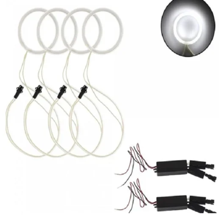 Φωτιζόμενη στεφάνη angel eye αυτοκινήτου/μοτοσυκλέτας 4 τεμ. λευκό 12V 80mm*4 XD2401