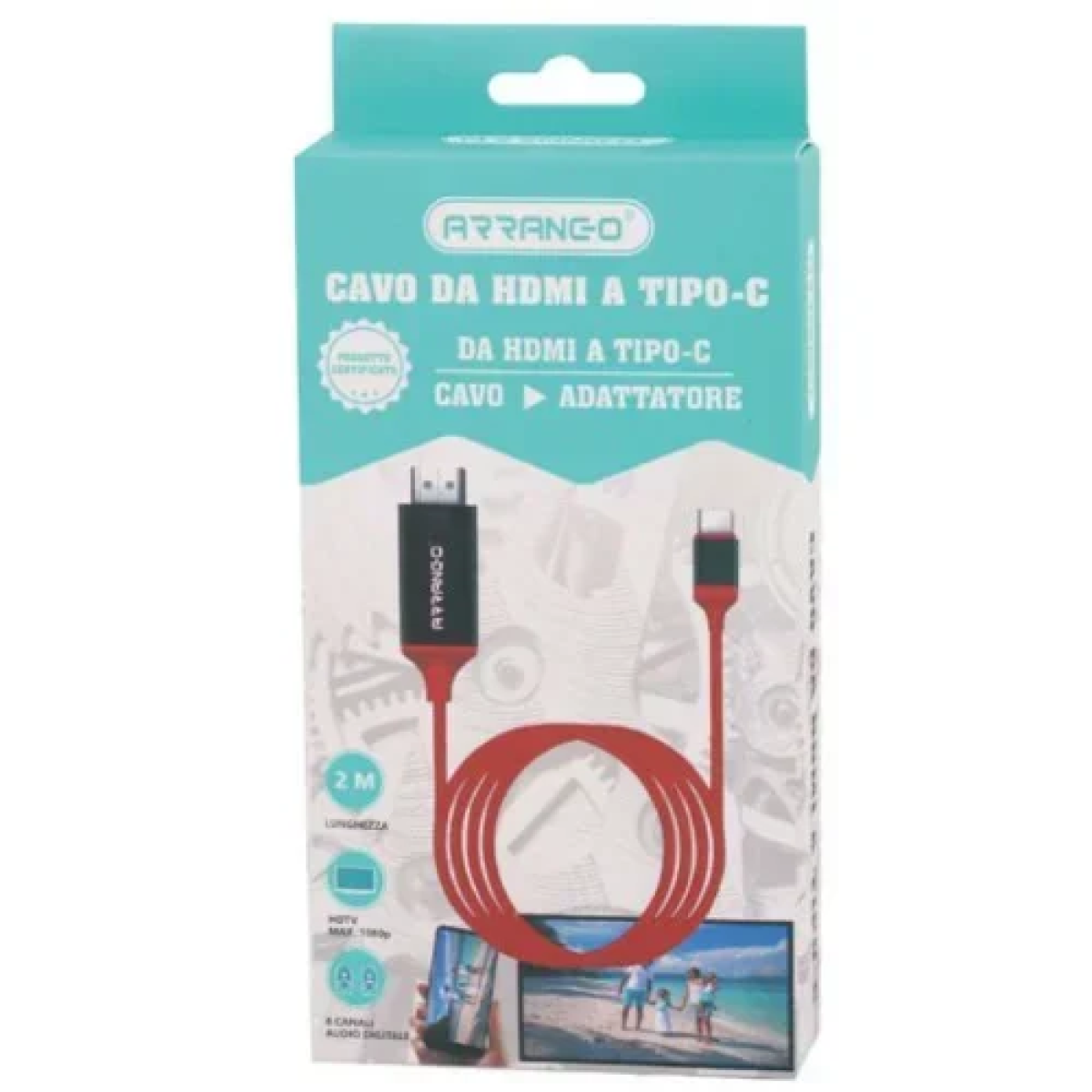 HDMI καλώδιο 2m σε USB Type-C Arrango AT76138