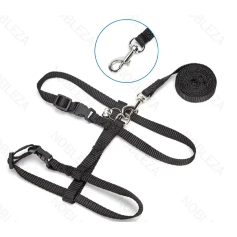 Σαμαράκι Γάτας με Οδηγό 120cm Μαύρο