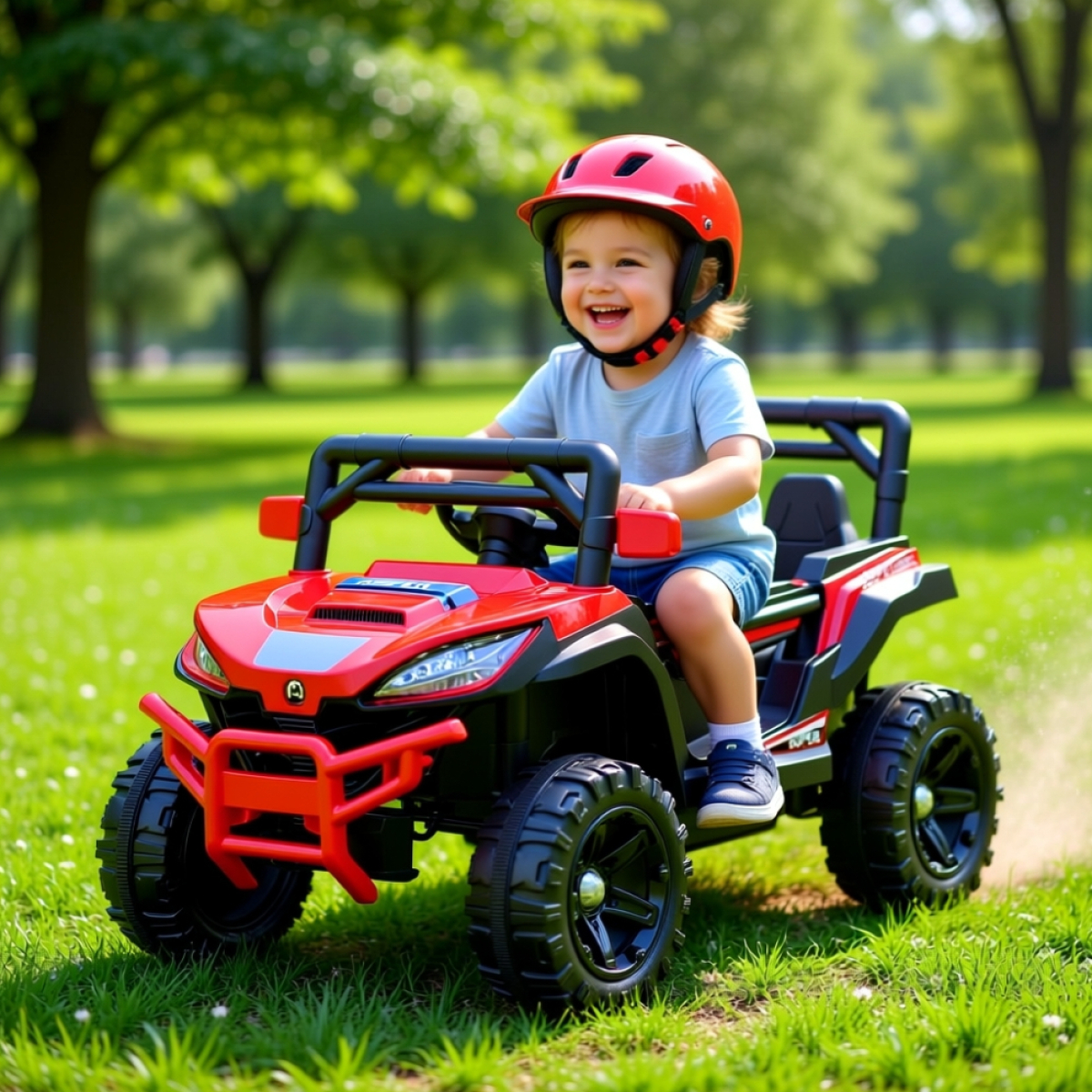 Ηλεκτροκίνητο Παιδικό Τζιπ 12V /7Ah με φώτα, μουσική και τηλεχειριστήριο - κόκκινο 017.903BCL
