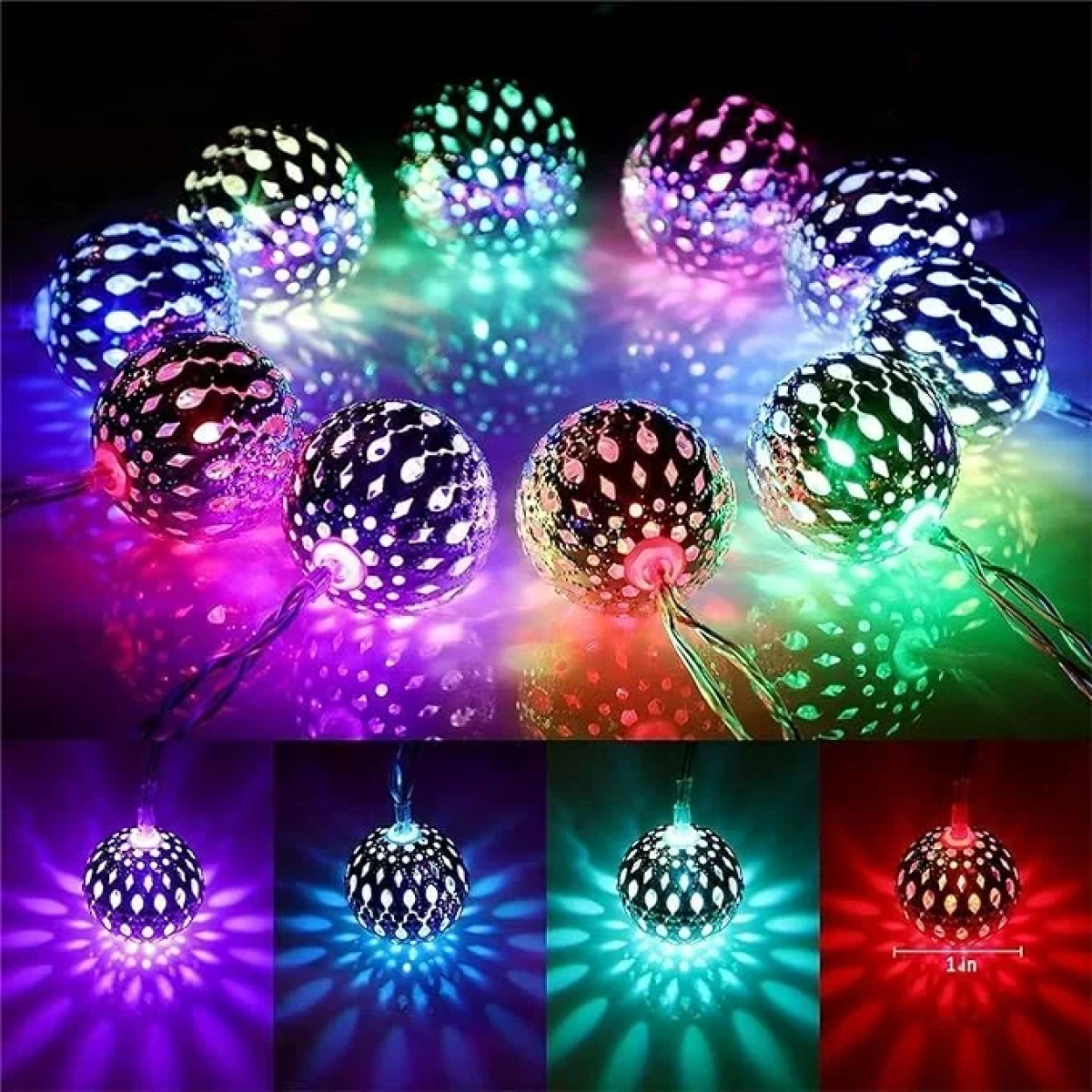Ηλιακά Φωτάκια Μπάλες RGB 5m 18779-38
