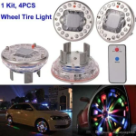 Ηλιακό Φωτιστικό LED RGB για Ζάντα Αυτοκίνητου Σετ 4τμχ