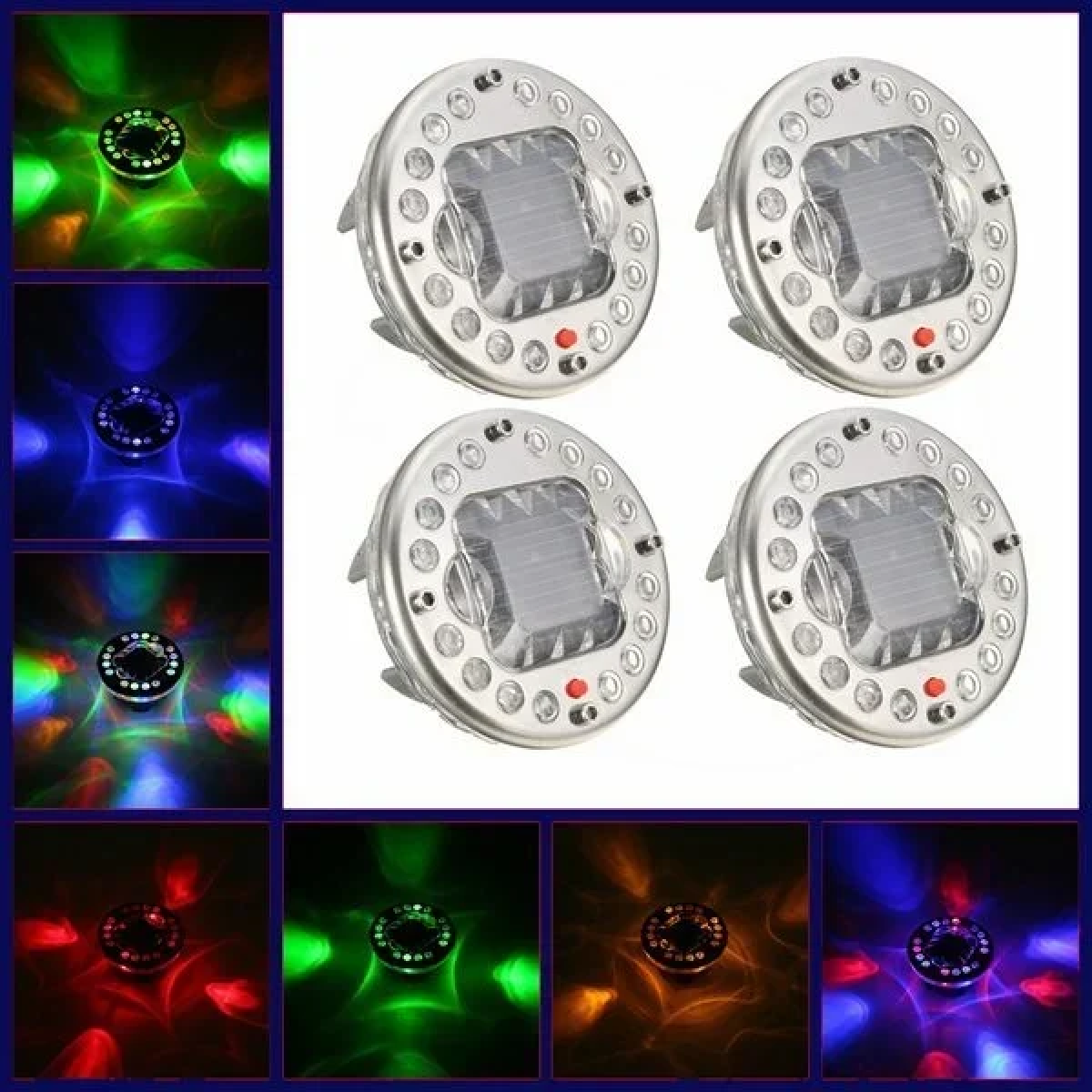 Ηλιακό Φωτιστικό LED RGB για Ζάντα Αυτοκίνητου Σετ 4τμχ