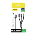 Καλώδιο φόρτισης και μεταφοράς δεδομένων USB to Micro / Lighting / TypeC Andowl Q-SJ57 μαύρο