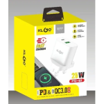 KLGO PD-61 Φορτιστής Γρήγορη Φόρτιση 25W PD+QC3.0 2 θύρες 1xUSB 1xUSB-C