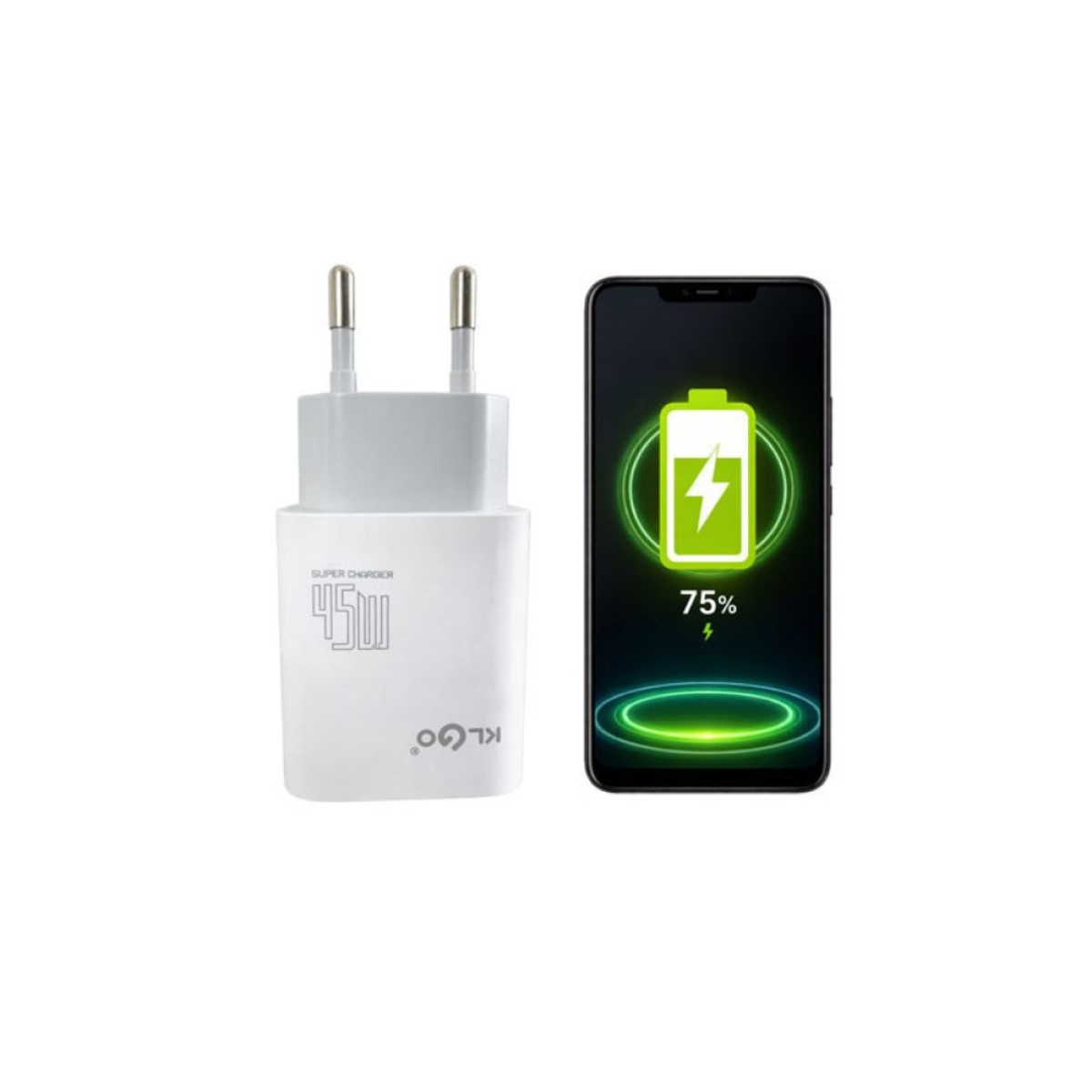 KLGO PD-68 Φορτιστής χωρίς καλώδιο 45W 1xUSB-C 1xUSB-A 1xUSB-L