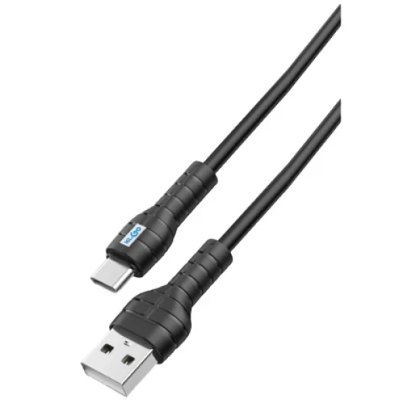 KLGO S-3 Καλώδιο Type-C USB 1m Fast Charging 3A Μαύρο