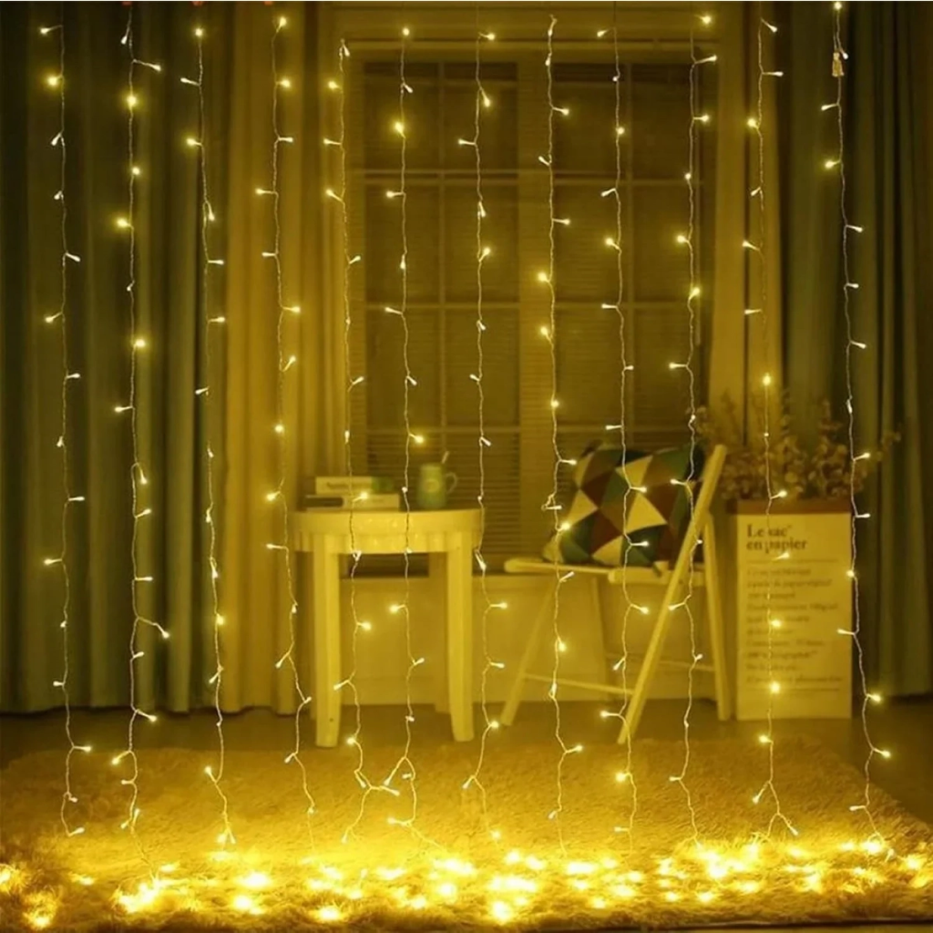 Κουρτίνα Λαμπάκια 300LED 3m x 3m Θερμό Λευκό 18779-21