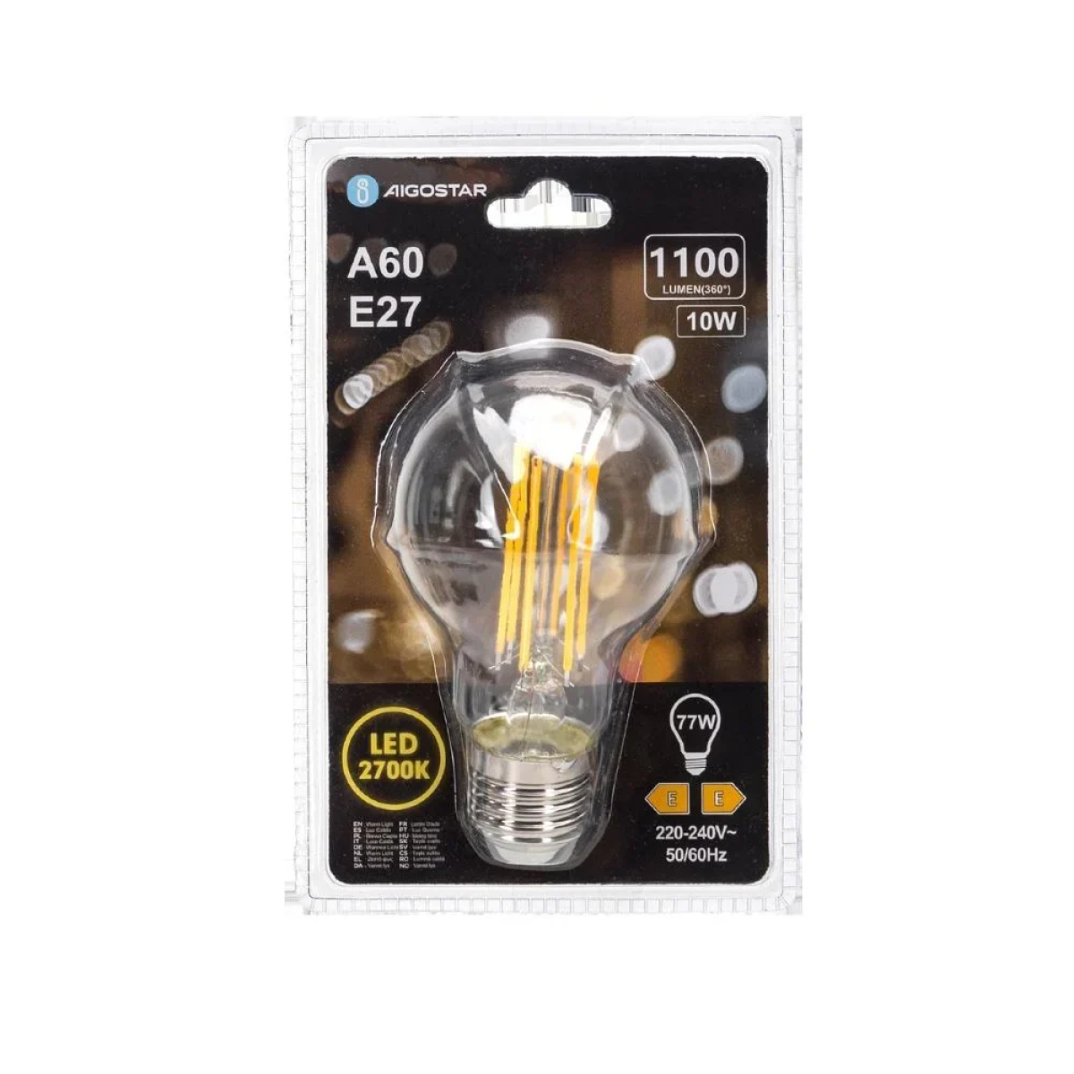 Λάμπα Νήματος LED A60 E27 10W 2700K Aigostar