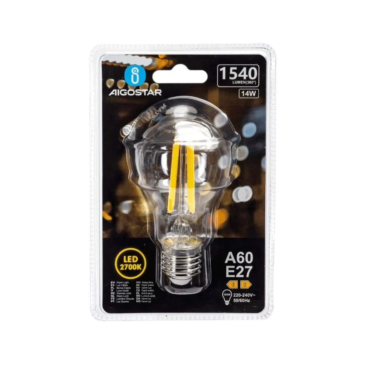 Λάμπα Νήματος LED A60 E27 14W 2700K Aigostar