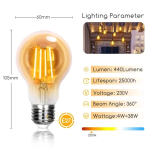 Λάμπα Νήματος LED A60 E27 4W 2200K Aigostar
