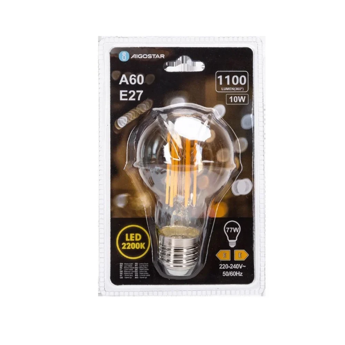 Λάμπα Νήματος LED Amber A60 E27 10W 2200K Aigostar