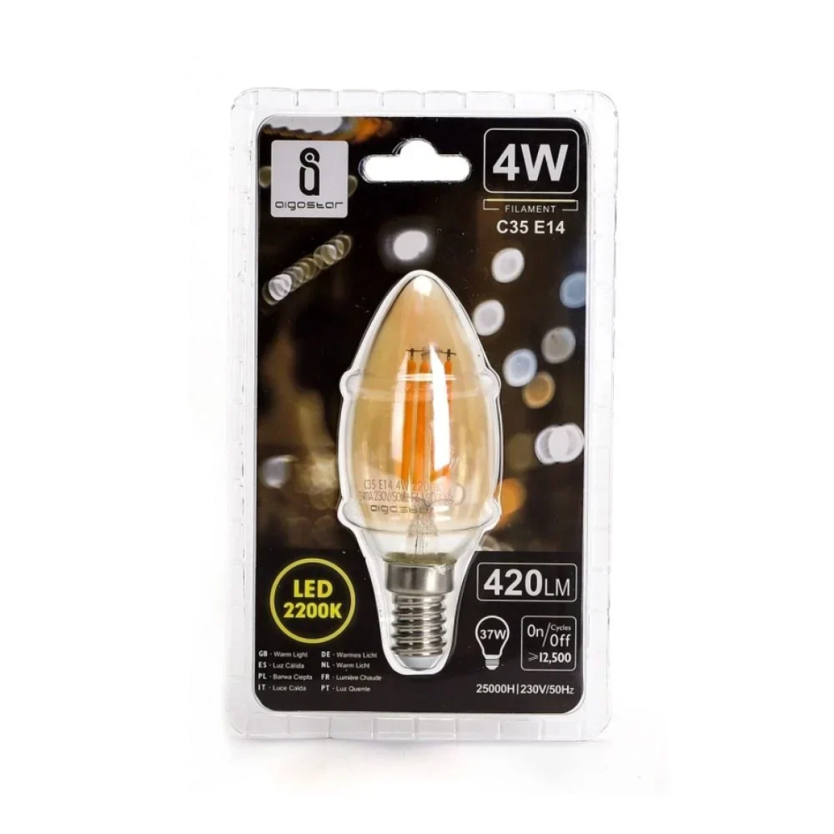 Λάμπα Νήματος LED C35 E14 4W 2200K Aigostar
