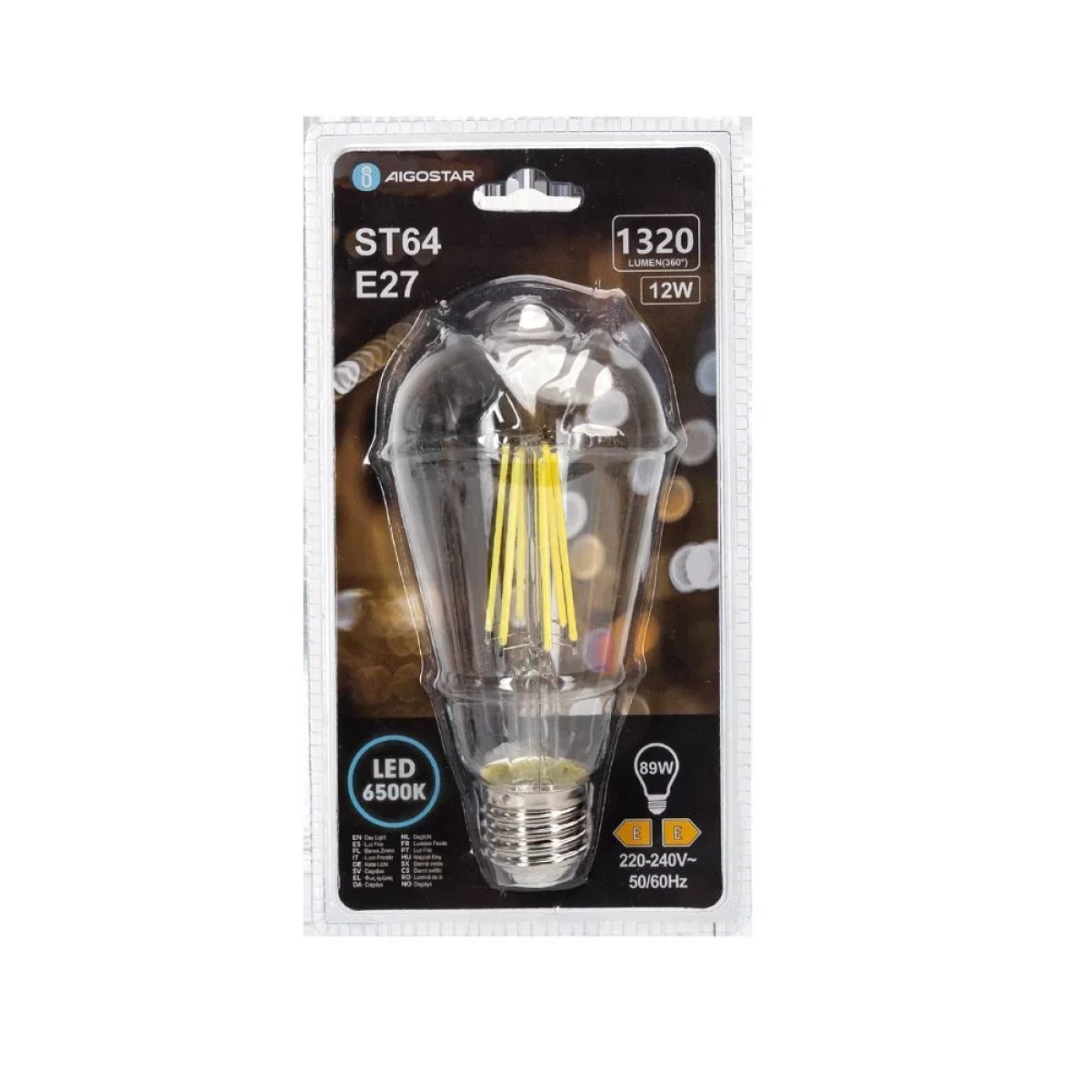 Λάμπα Νήματος LED ST64 E27 12W 6500K Aigostar